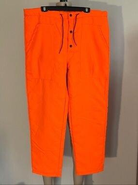 Men's Bright Orange Utility Hunting Pants Drawstring Waist